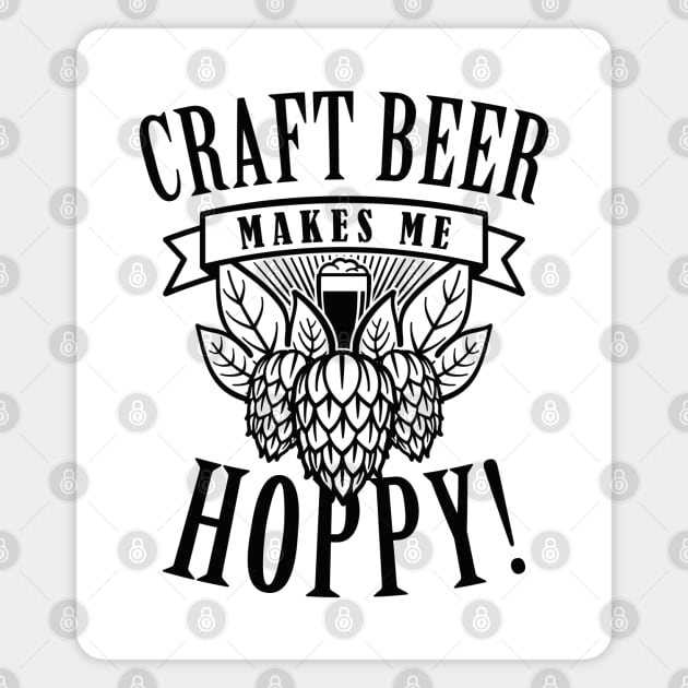 Craft Beer Makes Me Hoppy Magnet by LuckyFoxDesigns